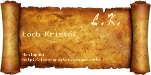Loch Kristóf névjegykártya